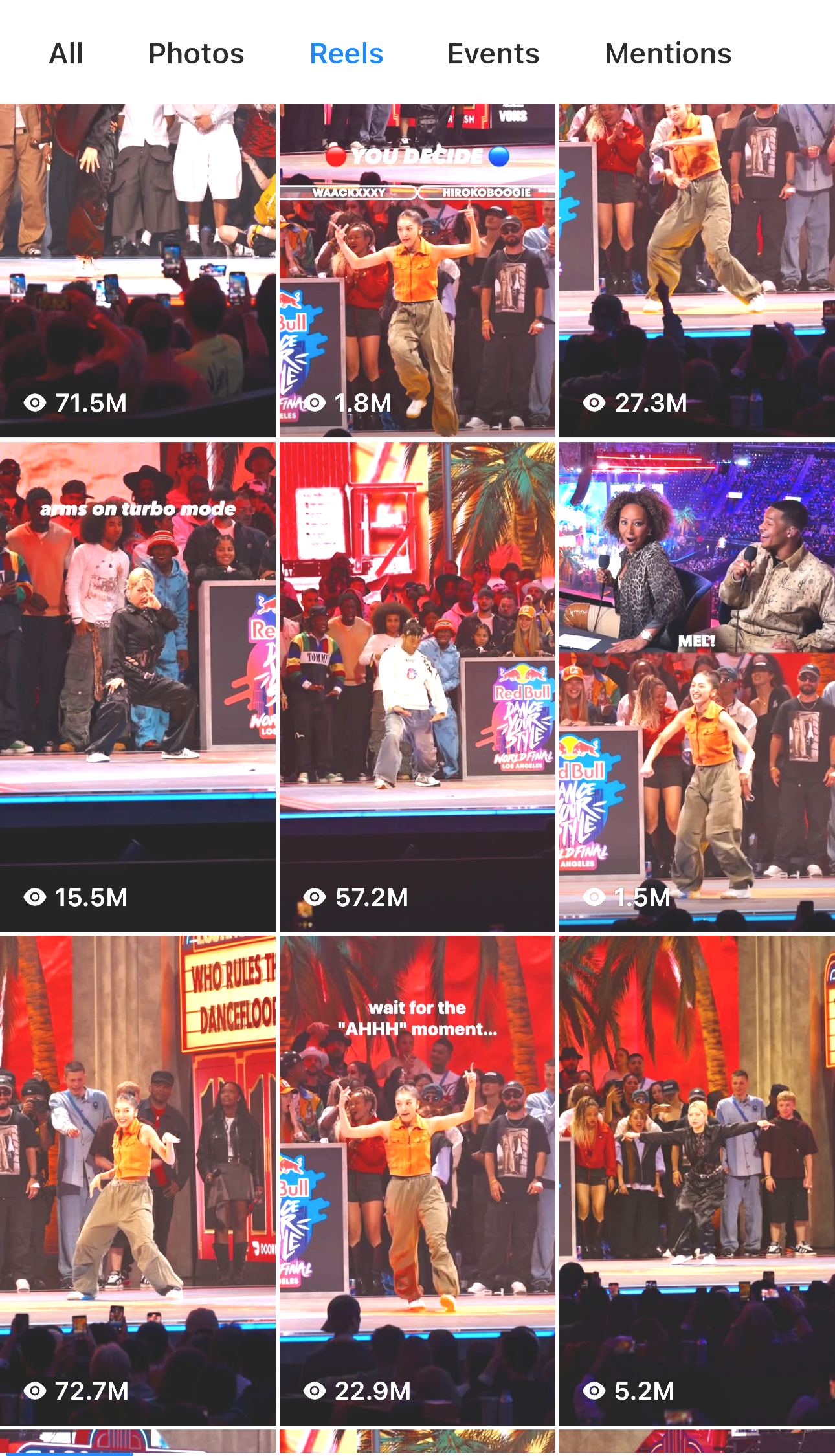 57.2. Million Views on a recent Dance Video