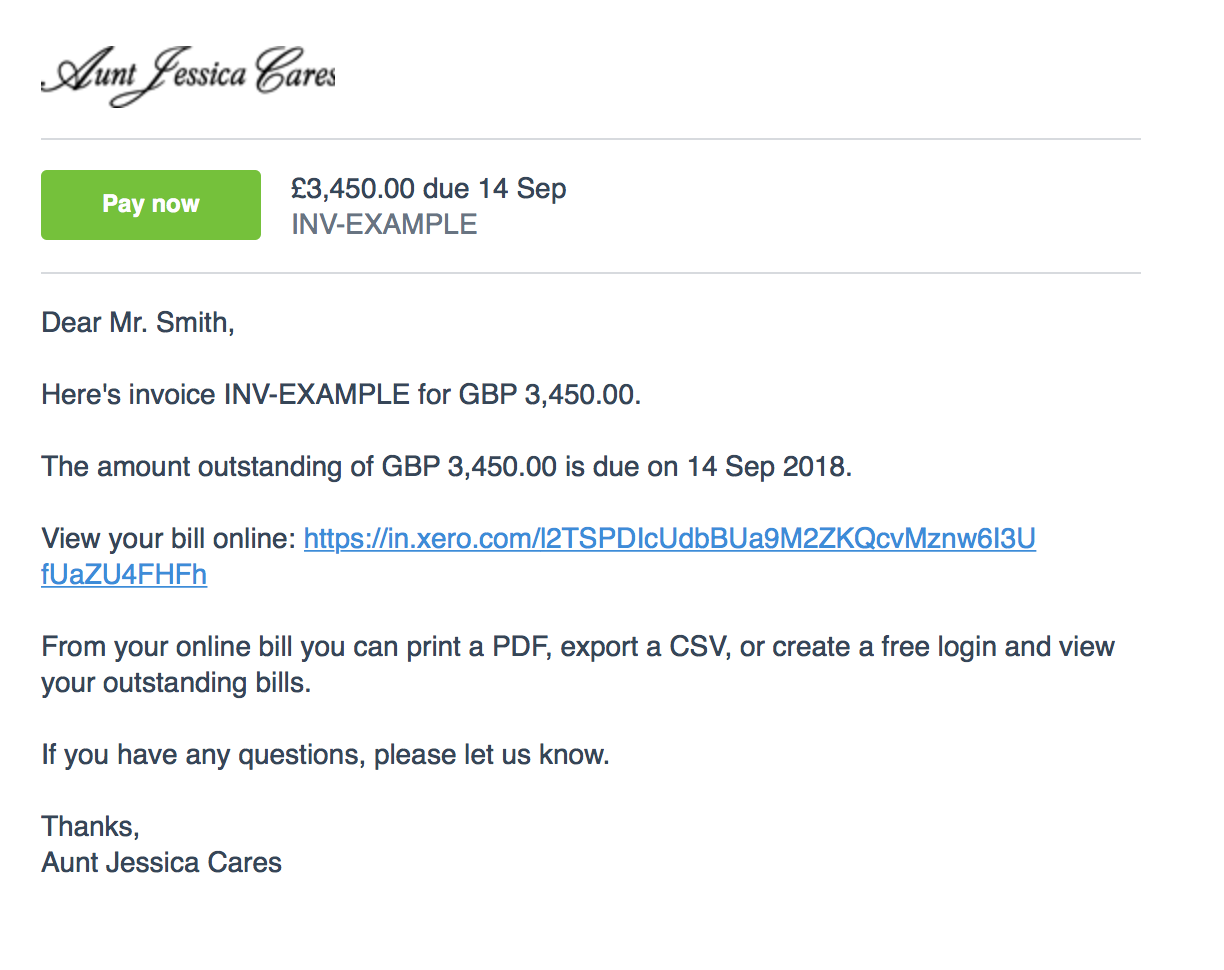 Find the Invoice email and click Pay now