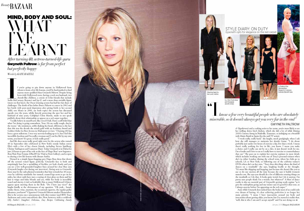 Gwyneth Paltrow interview for Harpers Bazaar Arabia — kate hazell