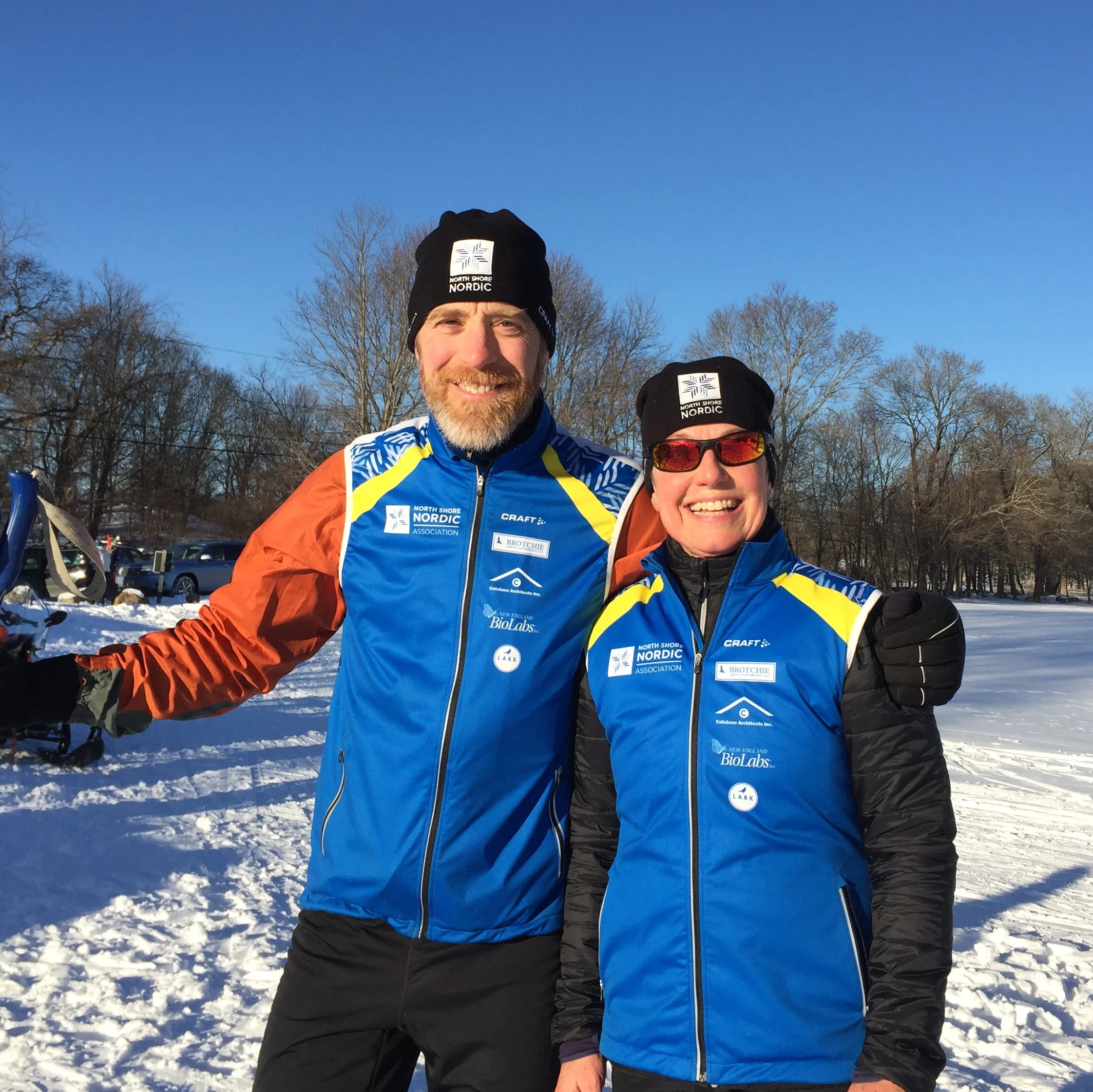 Board members Greg Horner and Carol Catalano out on the trails Sunday afternoon.