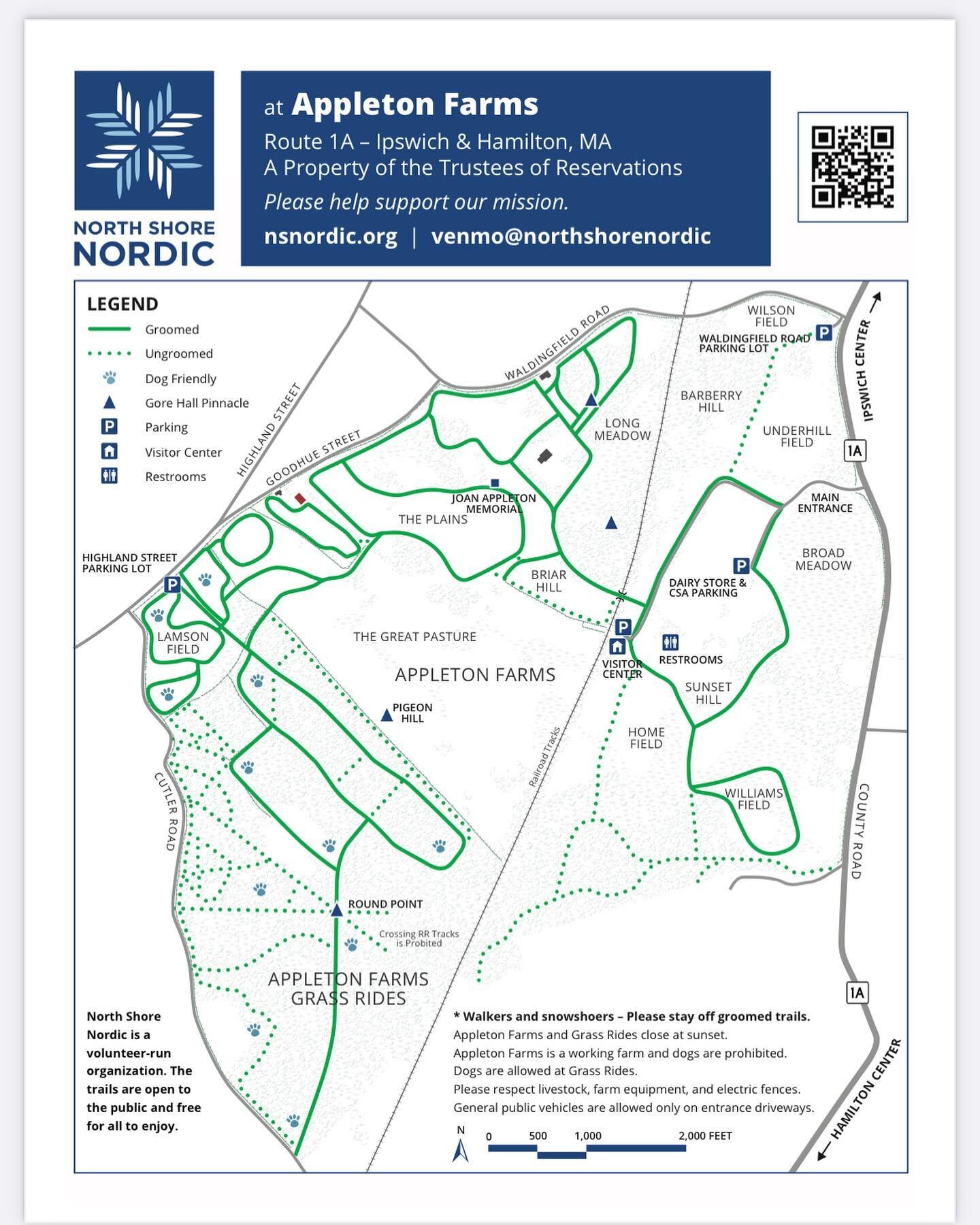 New trail map just in time for tomorrow&rsquo;s snowfall! Thank you #amykvistad.com for your work on this map!
#northshorenordicassociation
@appletonfarm
#xcskiing