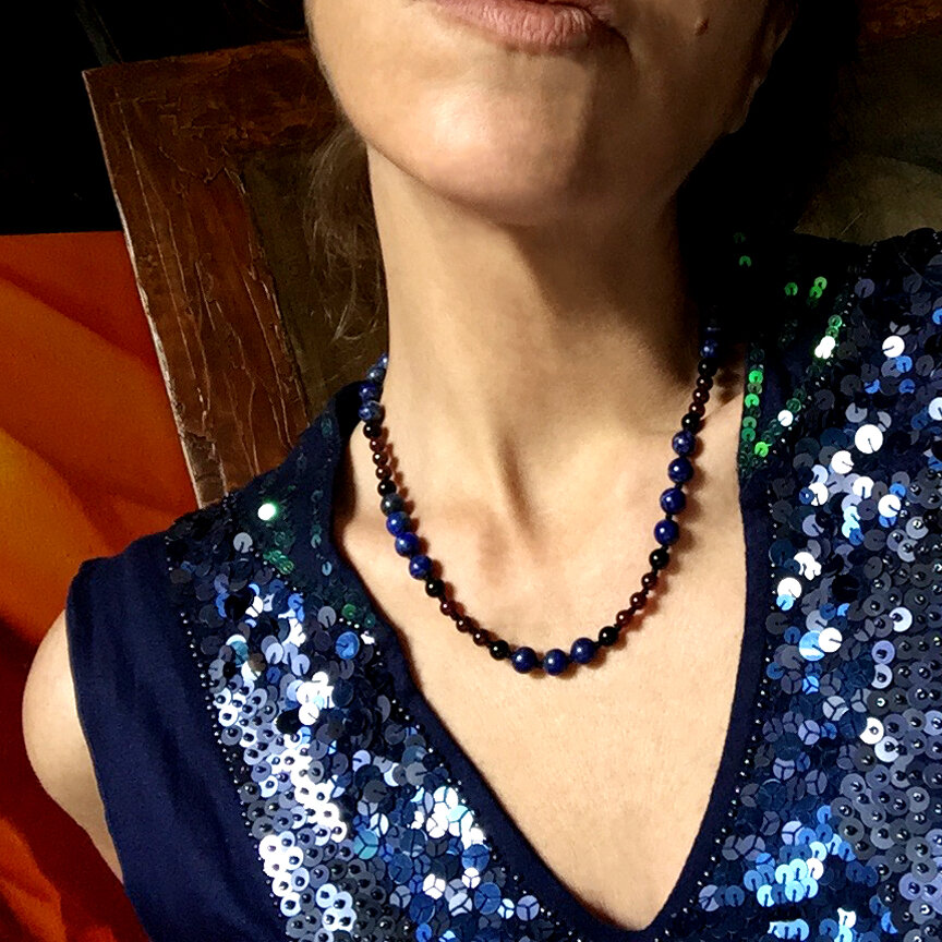 Sang Real Collar . Lapis Lazuli + Garnet + Onyx