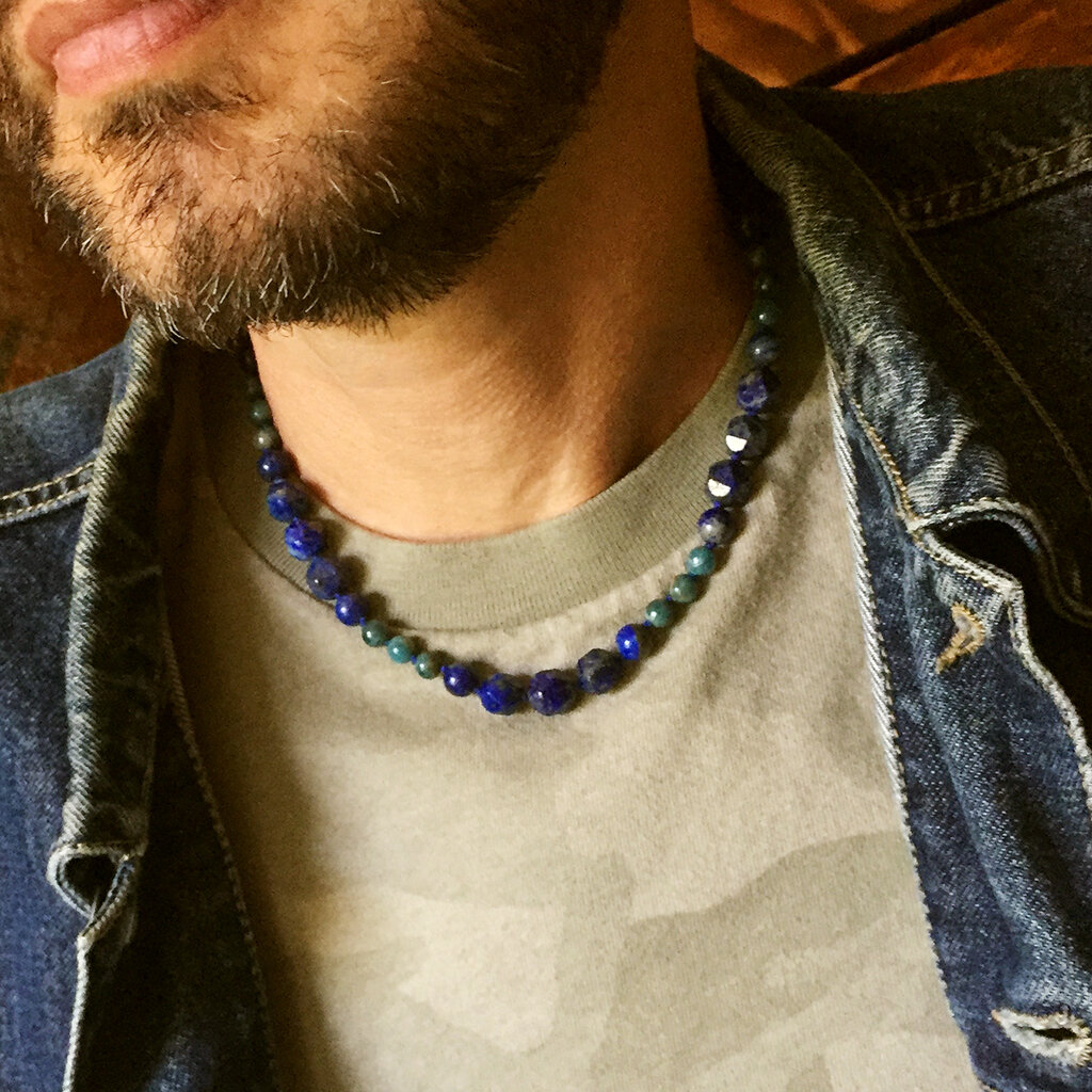 Laurus Nobilis Collar . Lapis Lazuli + Apatite