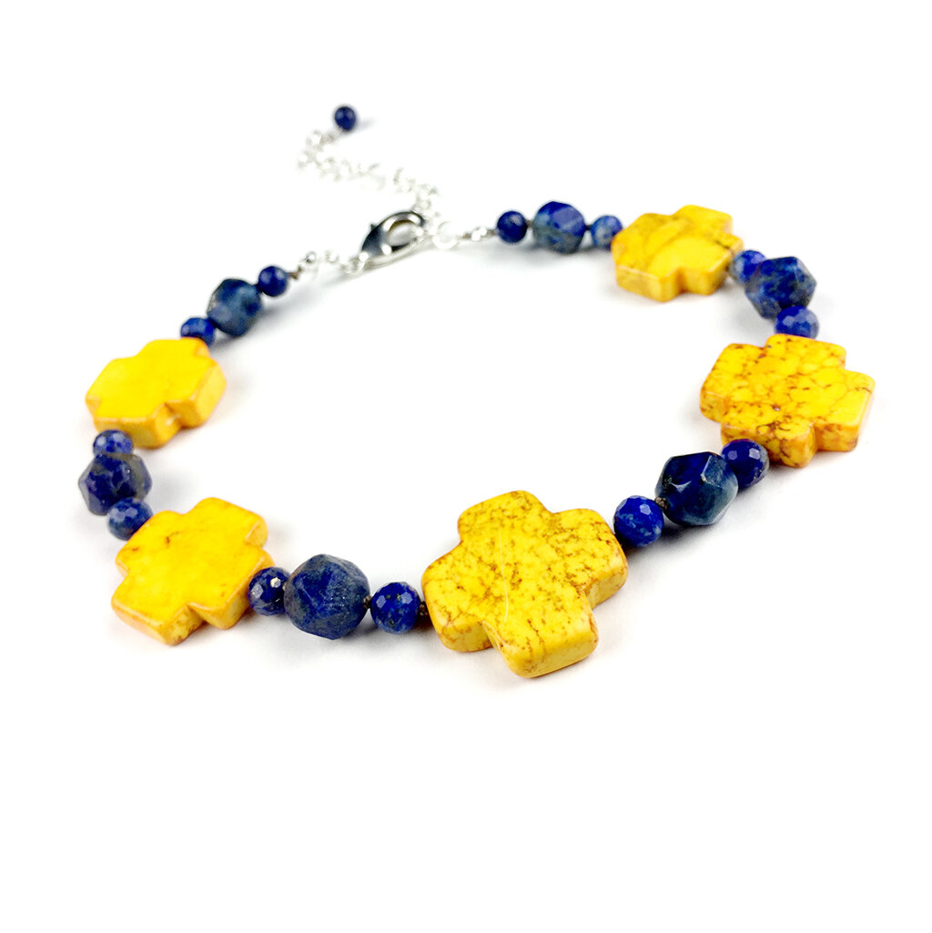 Five Elements Choker . Lapis Lazuli + Yellow Turquoise