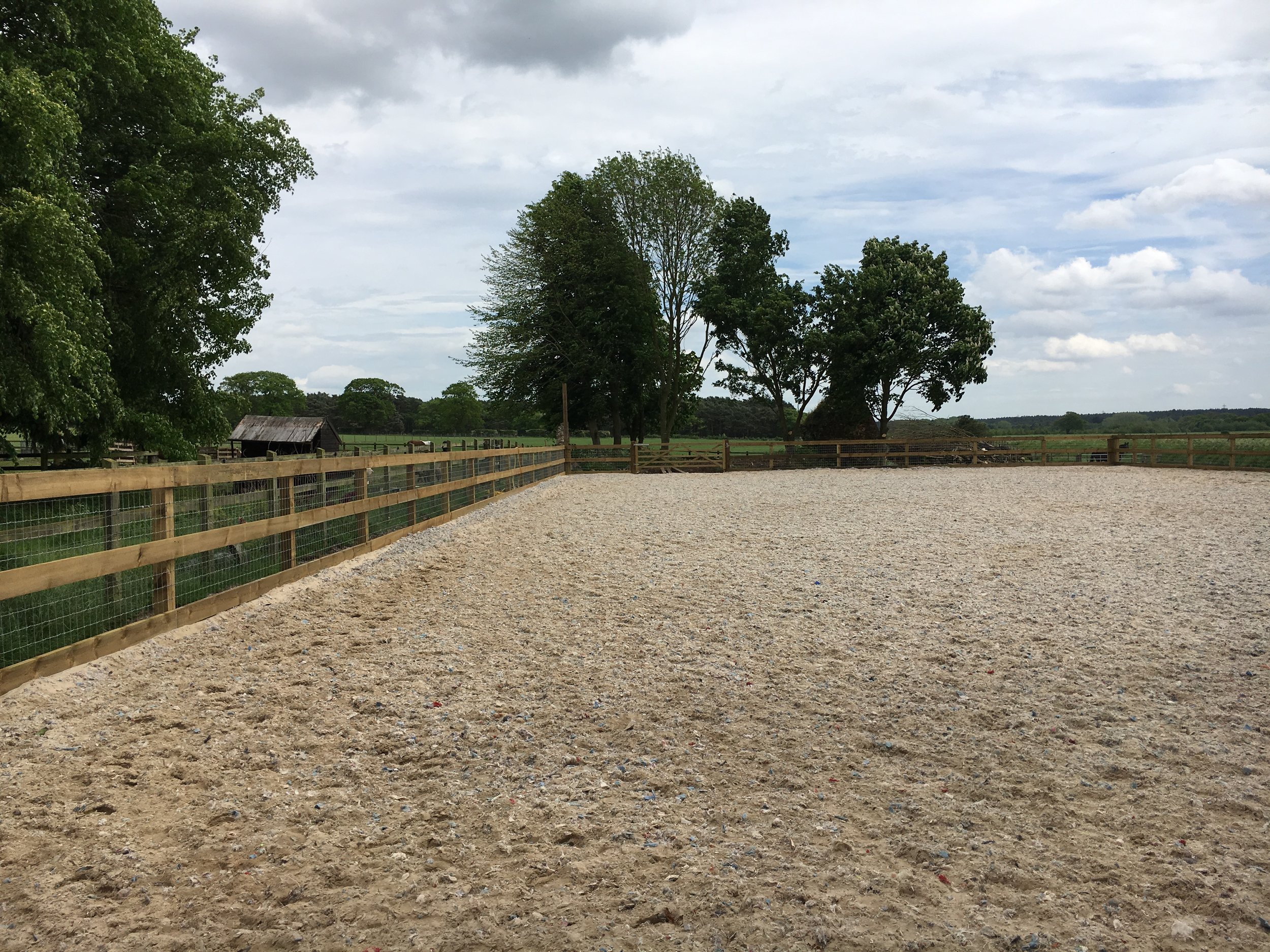 The silica sand and fibre flooring provides a safe, durable surface