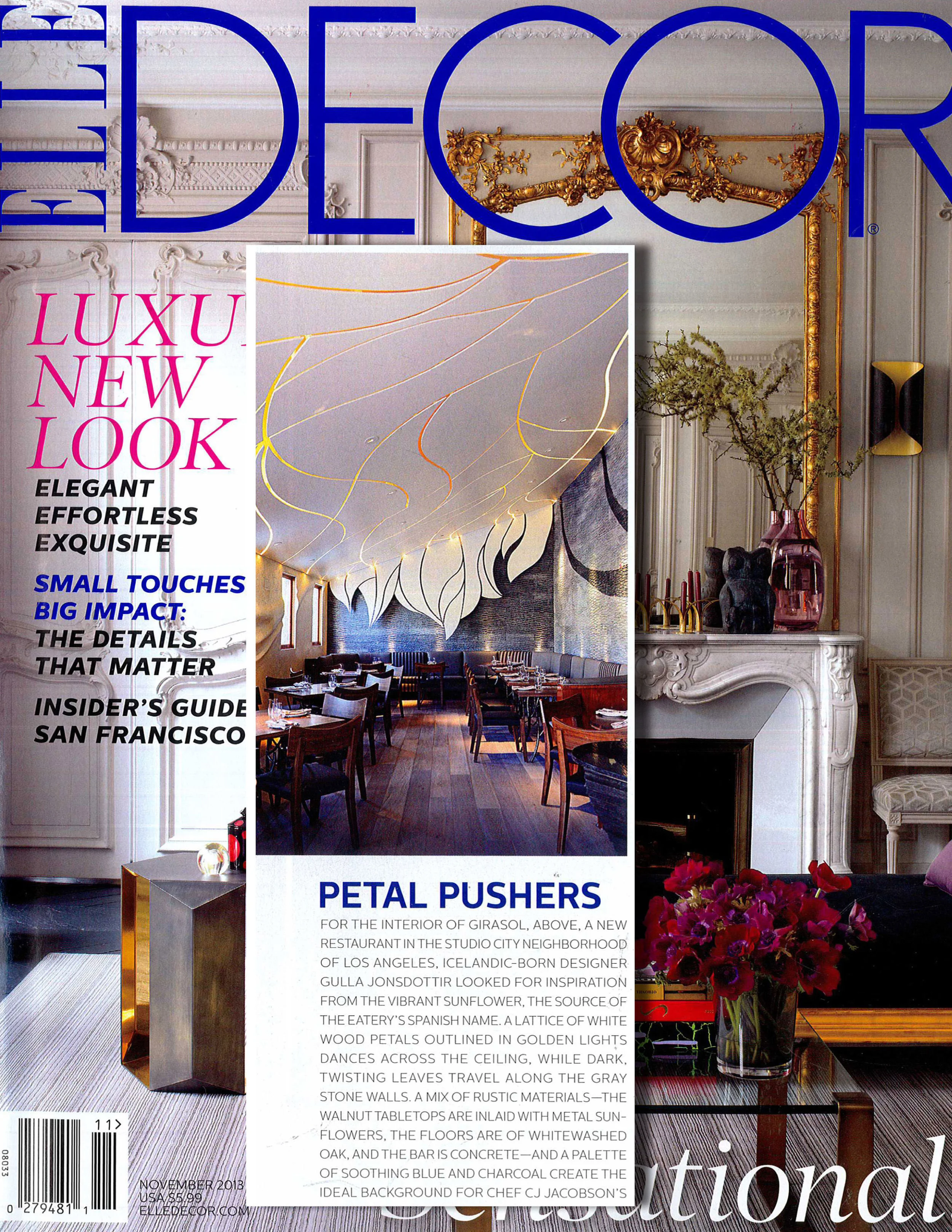  ELLE DECOR 2013    GIRASOL  &nbsp;RESTAURANT  
