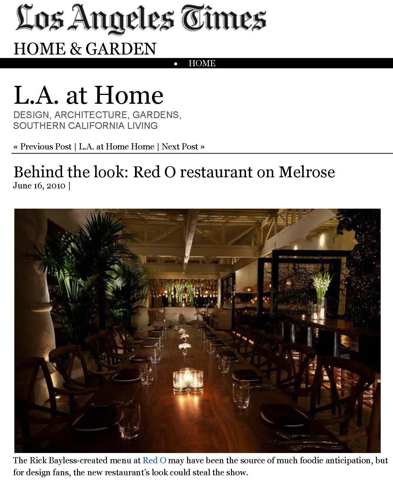   LOS ANGELES TIMES  JUNE 2010 