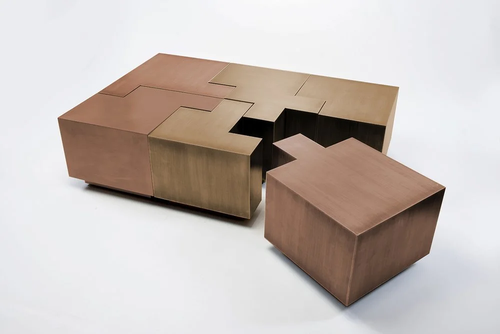 Rose and Brass Puzzle Table 