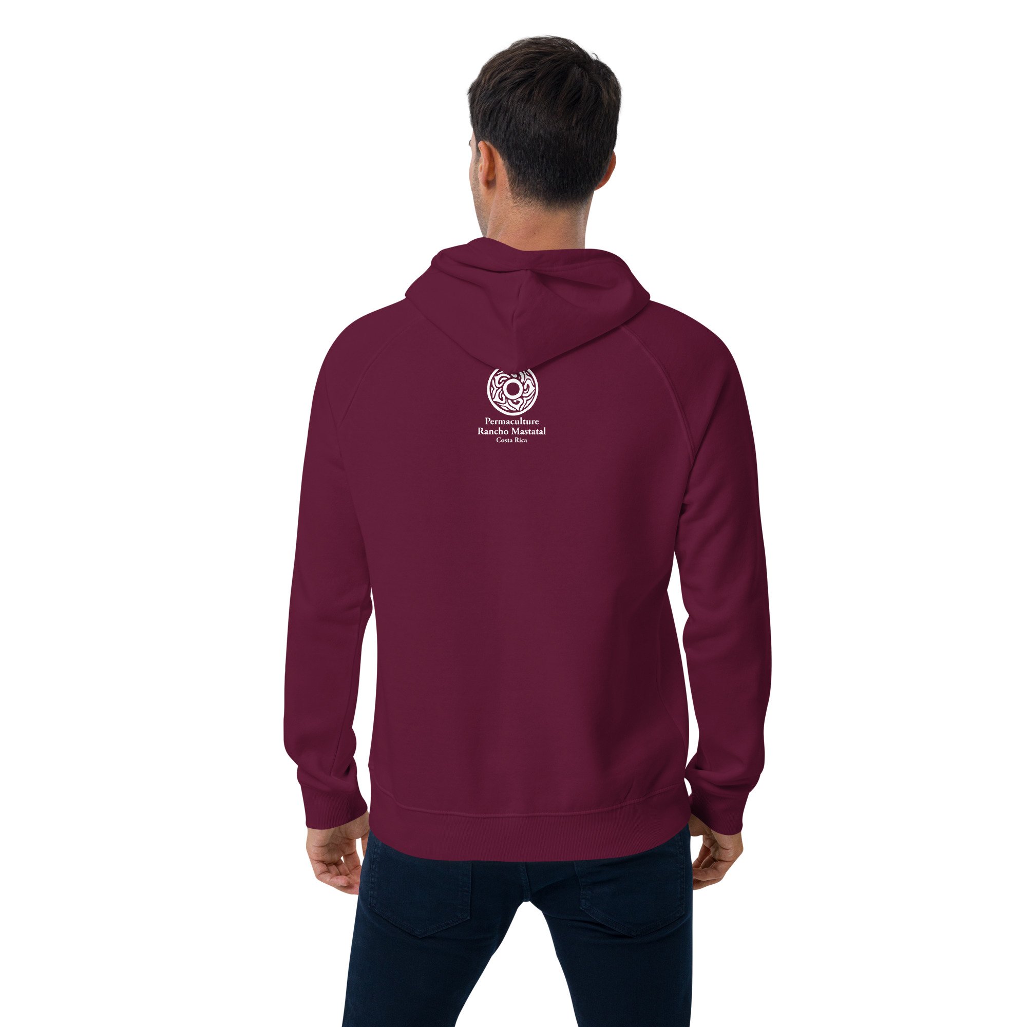 Unisex Eco Raglan Hoodie Permaculture Rancho Mastatal