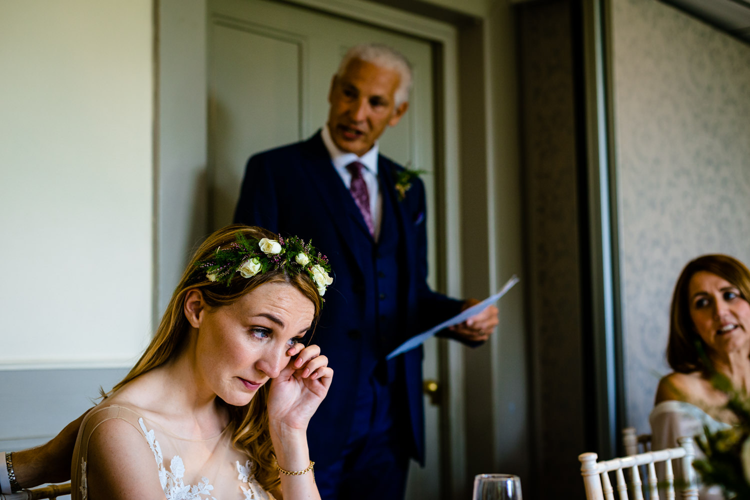 Emotional speech wedding photo Whirlowbrook Hall