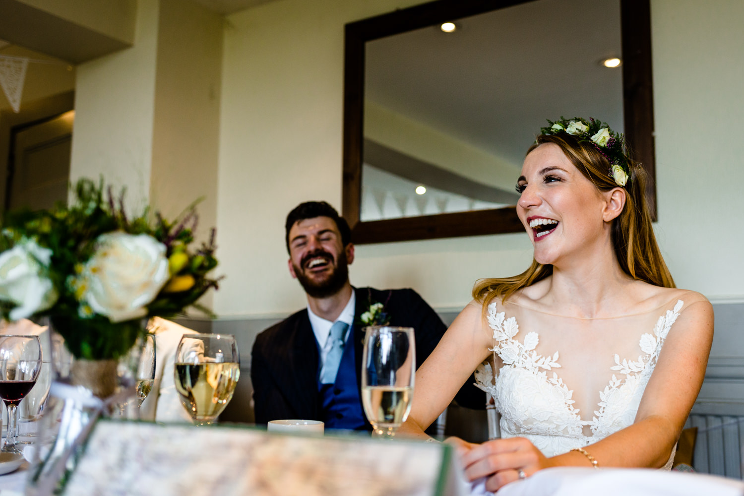 Funny speeches wedding photograph Whirlowbrook Hall Sheffield