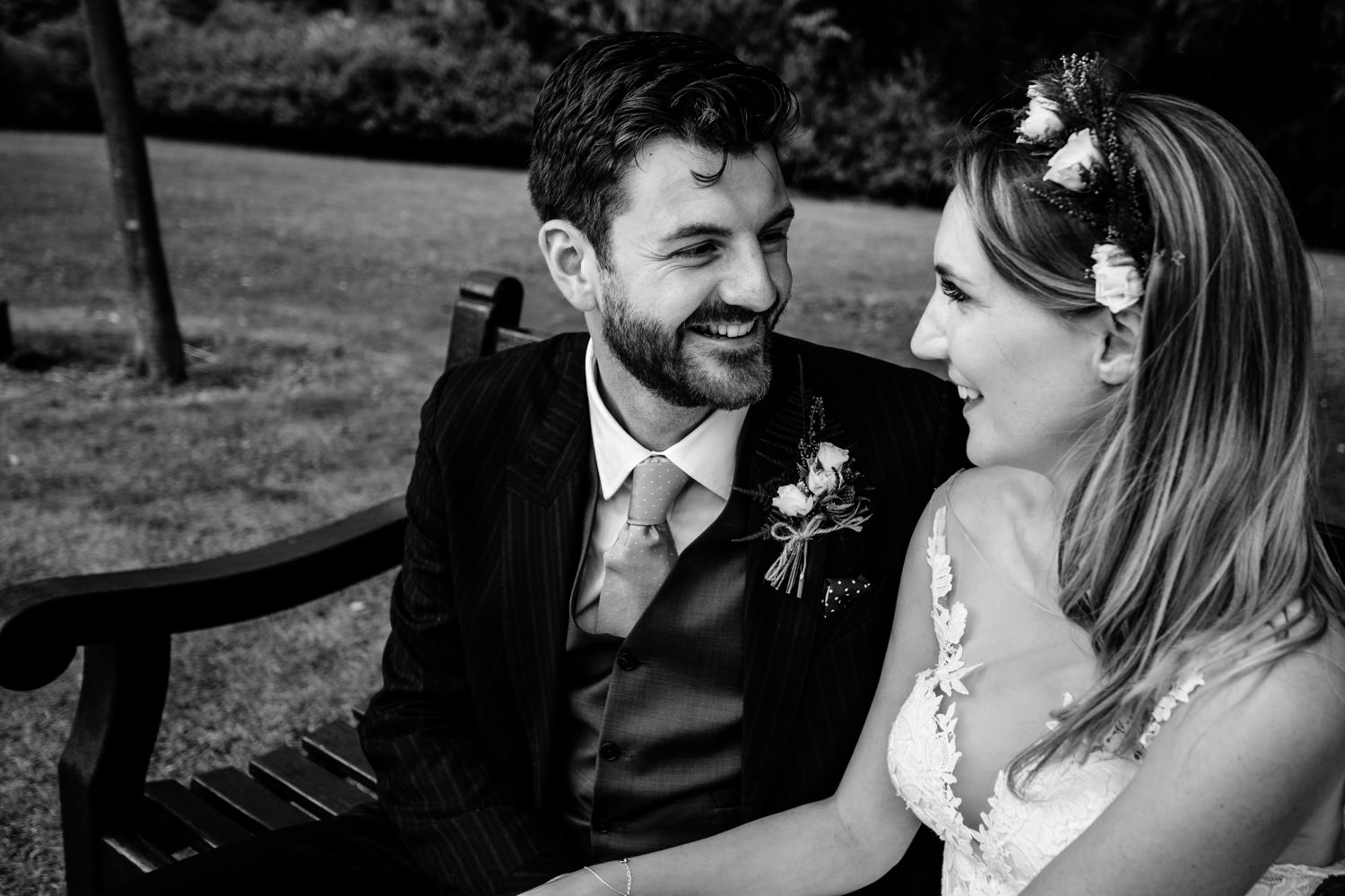 A groom smiling,  relaxed Whirlowbrook Hall photographs