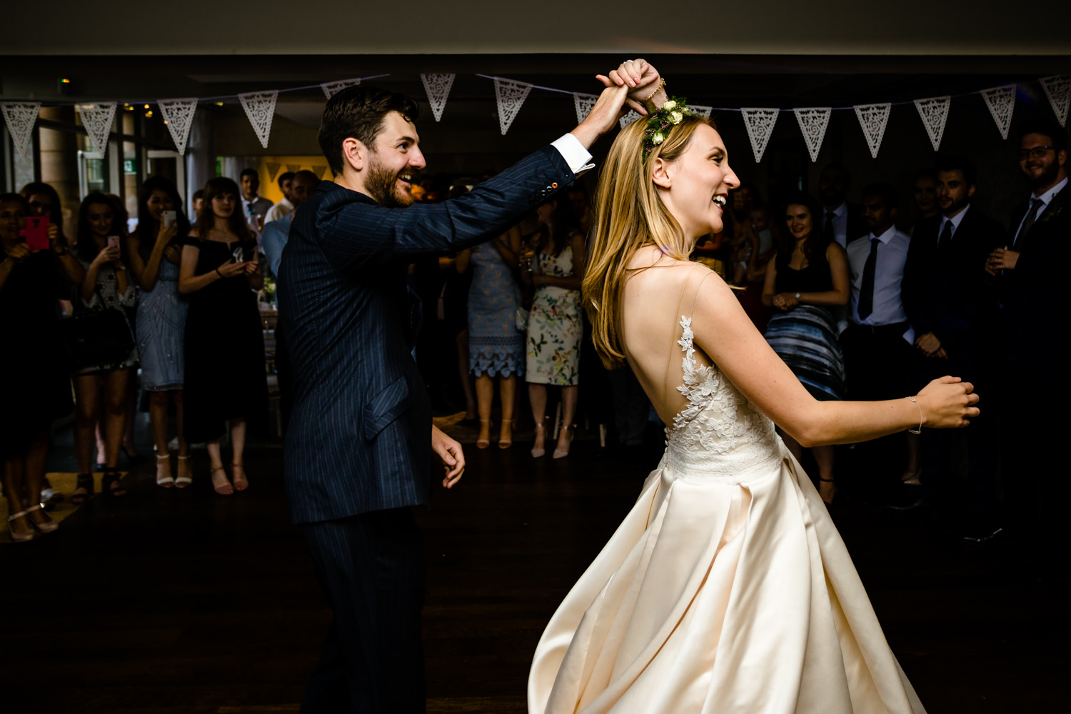 Fun first dance, Whirlowbrook Hall	Sheffield wedding photographers