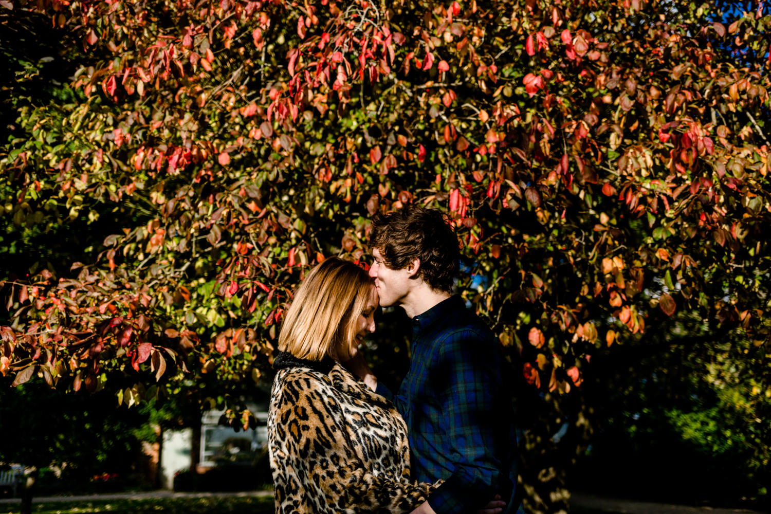 Autumnal Manchester pre wedding shoot in Fletcher Moss Park in Didsbury