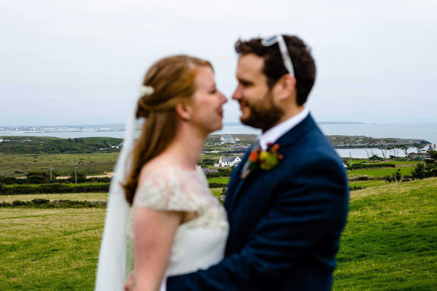 The Rhoscolyn landscape on a wedding day, Colourful Anglesey wedding photographs