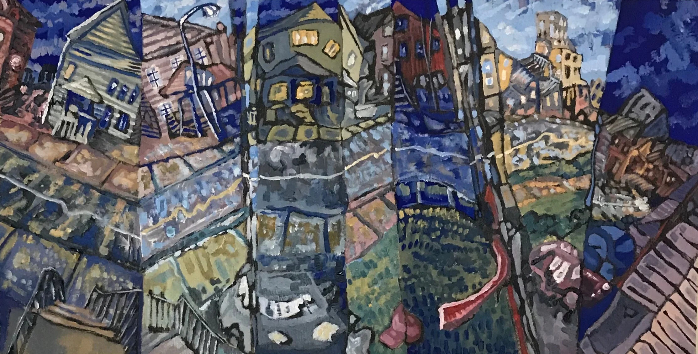  Out the Door, 28” x 15” Acrylic on Canvas 