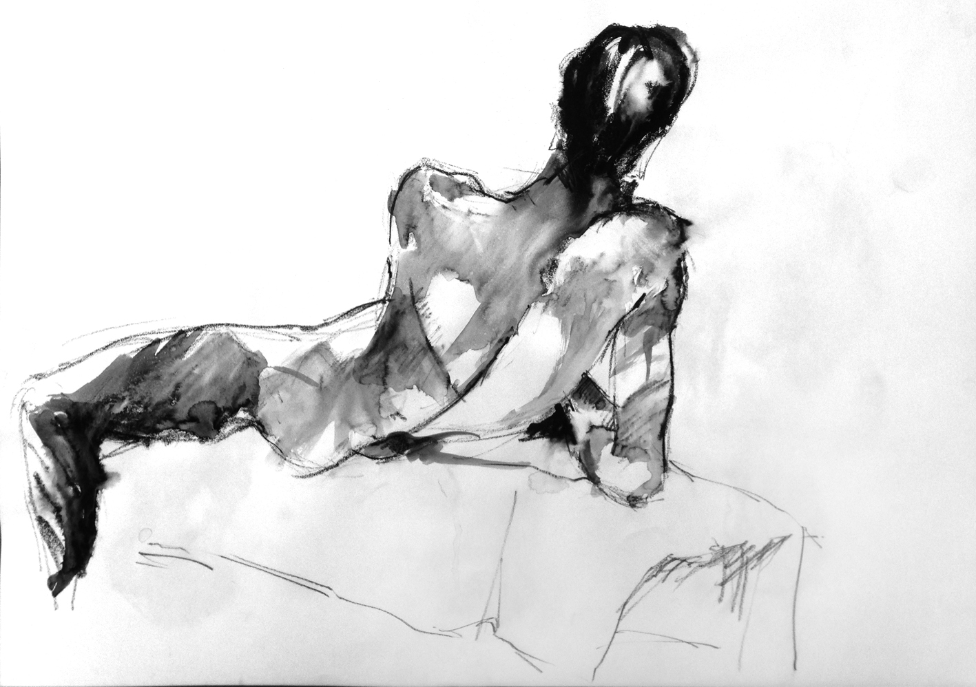 Reclining Nude #18 2015 | Watercolour pencil