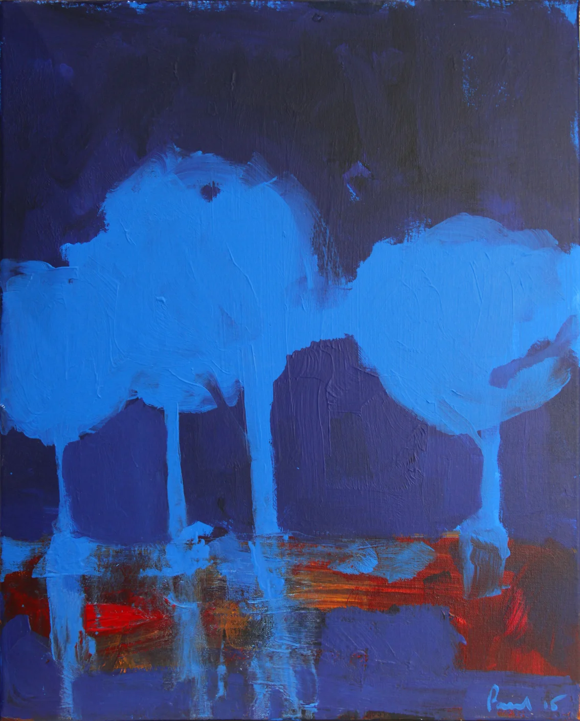 Blue Yew 2015 | 40.3 x 50.5 x 2cm Acrylic on canvas Signed SOLD