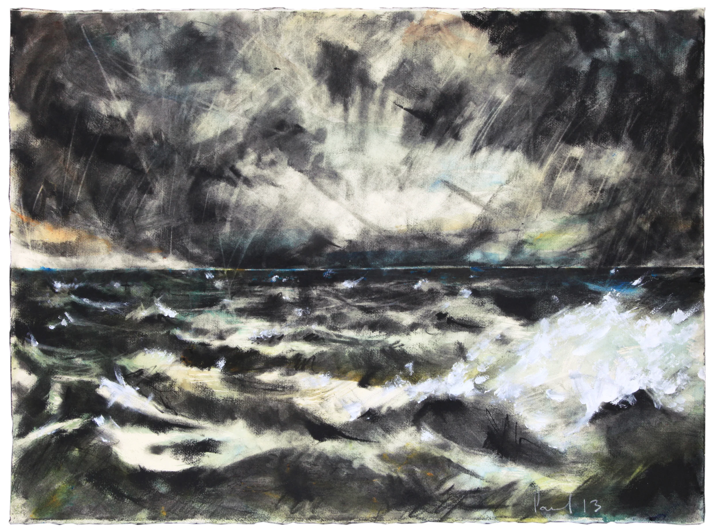 Seascape 2013 | 76.4 x 56.5cm Charcoal & Watercolour Signed £ 300 - Buy this artwork