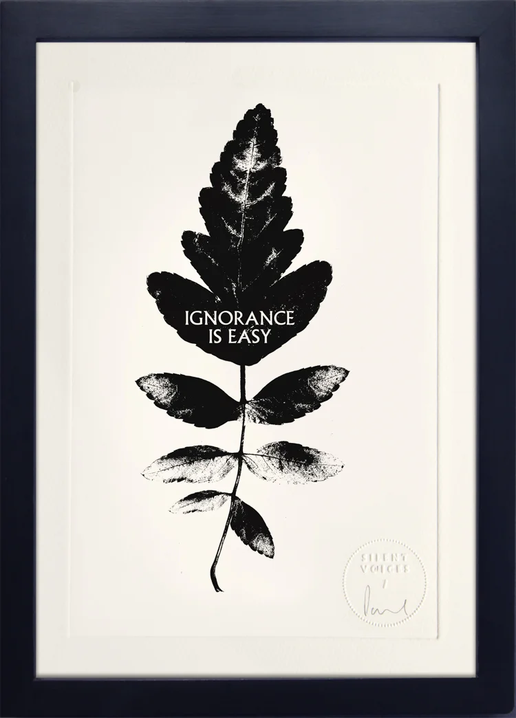 Ignorance Is Easy Etching on Somerset Satin (300gsm) Edition of 10 Artwork sold unframed Embossed, signed and numbered on front Buy this artwork