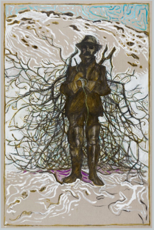 Gathering firewood (Survivor 1st Officer Smith of the Farallon, 1910) Oil and charcoal on linen 274.5 x 183 cm