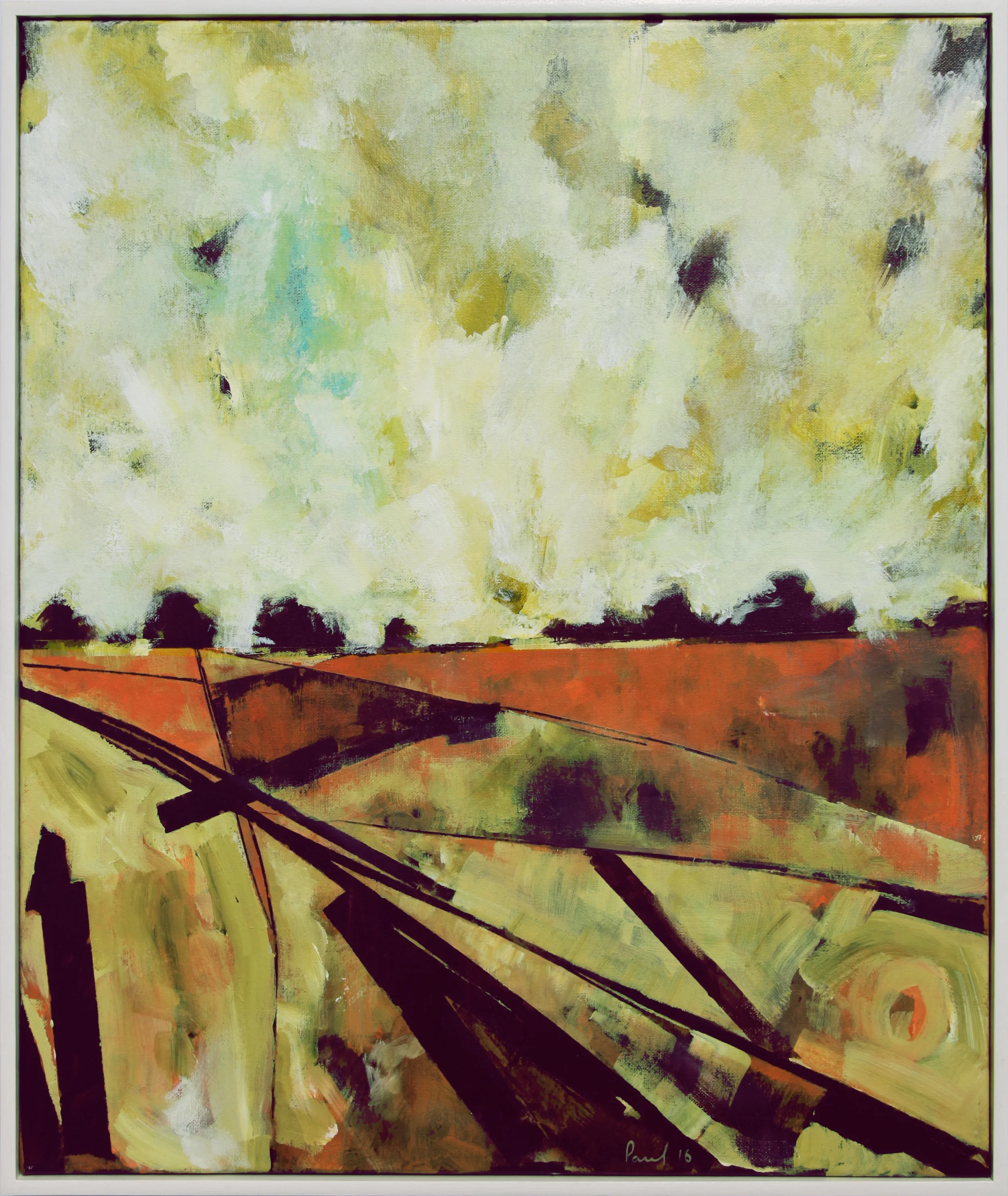 Tracks, Northumberland 2016 | 45 x 59.5 x 1.5 cm Acrylic on canvas Signed on front Framed £700 - SOLD