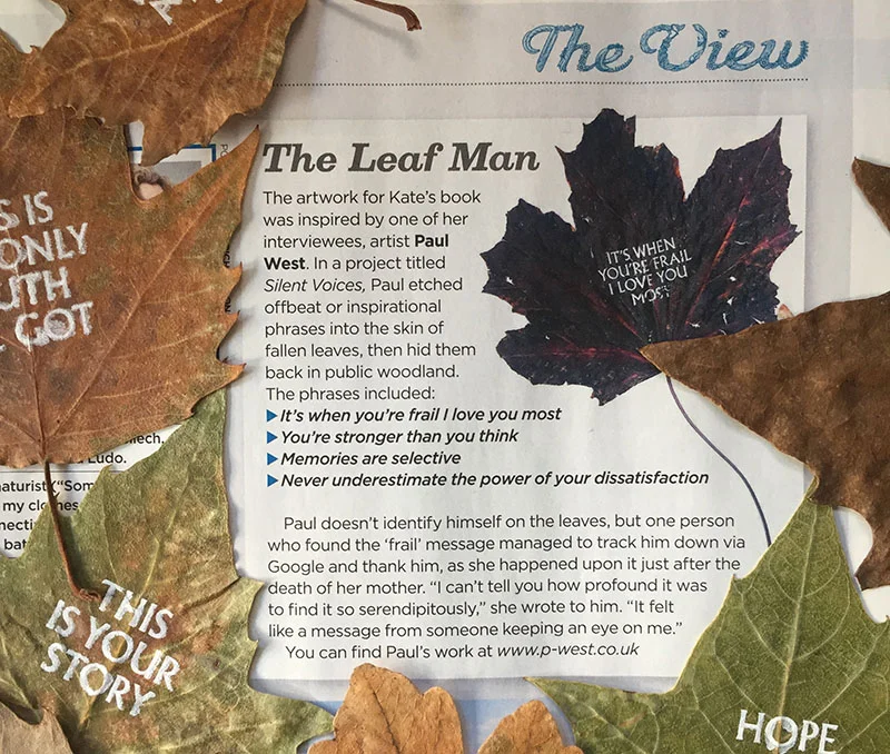Proud to be AKA ’The Leaf Man’ in Decembers issue of Country Walking!