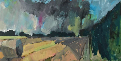 Shortcut through the Storm, Warkworth 2017 | 63.5 x 33.5 x 3cm Acrylic on board SOLD
