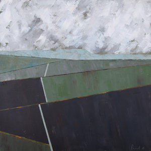 Towards Wolvesnewton (Dusk) 2016 | 62.5 x 63 x 3.5cm (framed) Acrylic on board SOLD