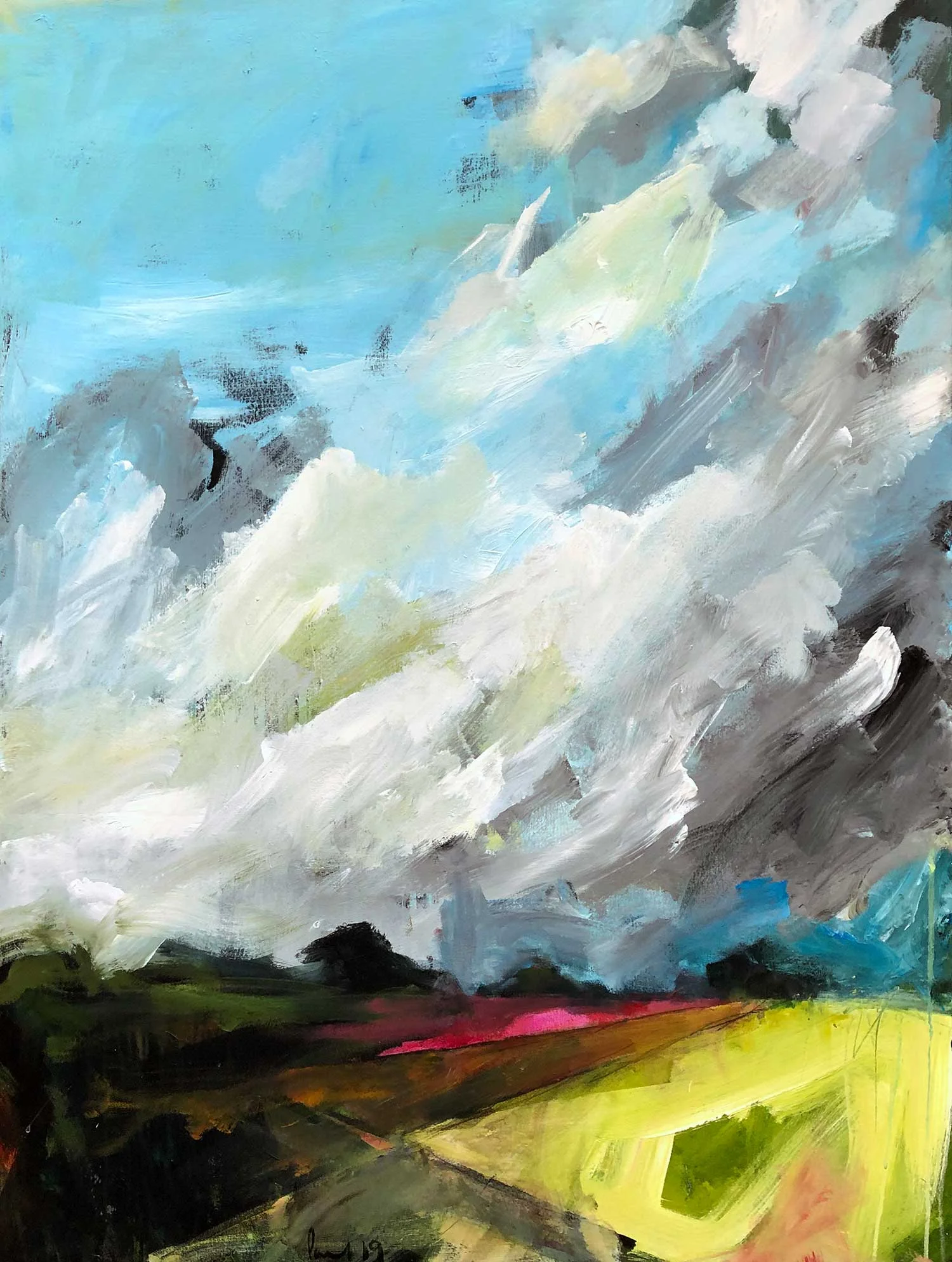 Summer Storm 2019 | 91 x 121cm (image size) 94 x 125 x 3.5cm (Framed size) Acrylic on canvas Signed on front / reverse SOLD