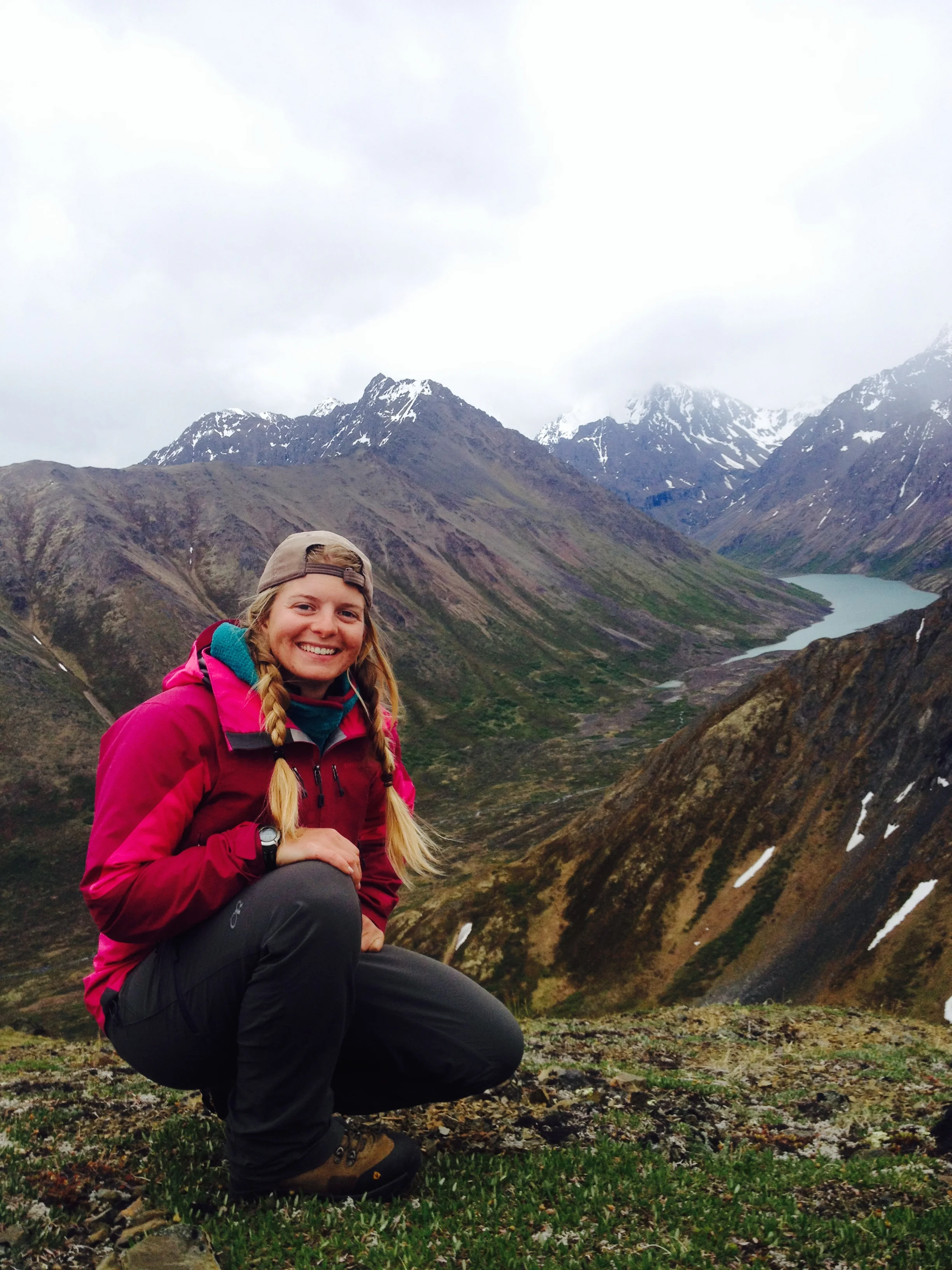 Mandy on a backpack trip in the Chugach Mountains, Alaska.