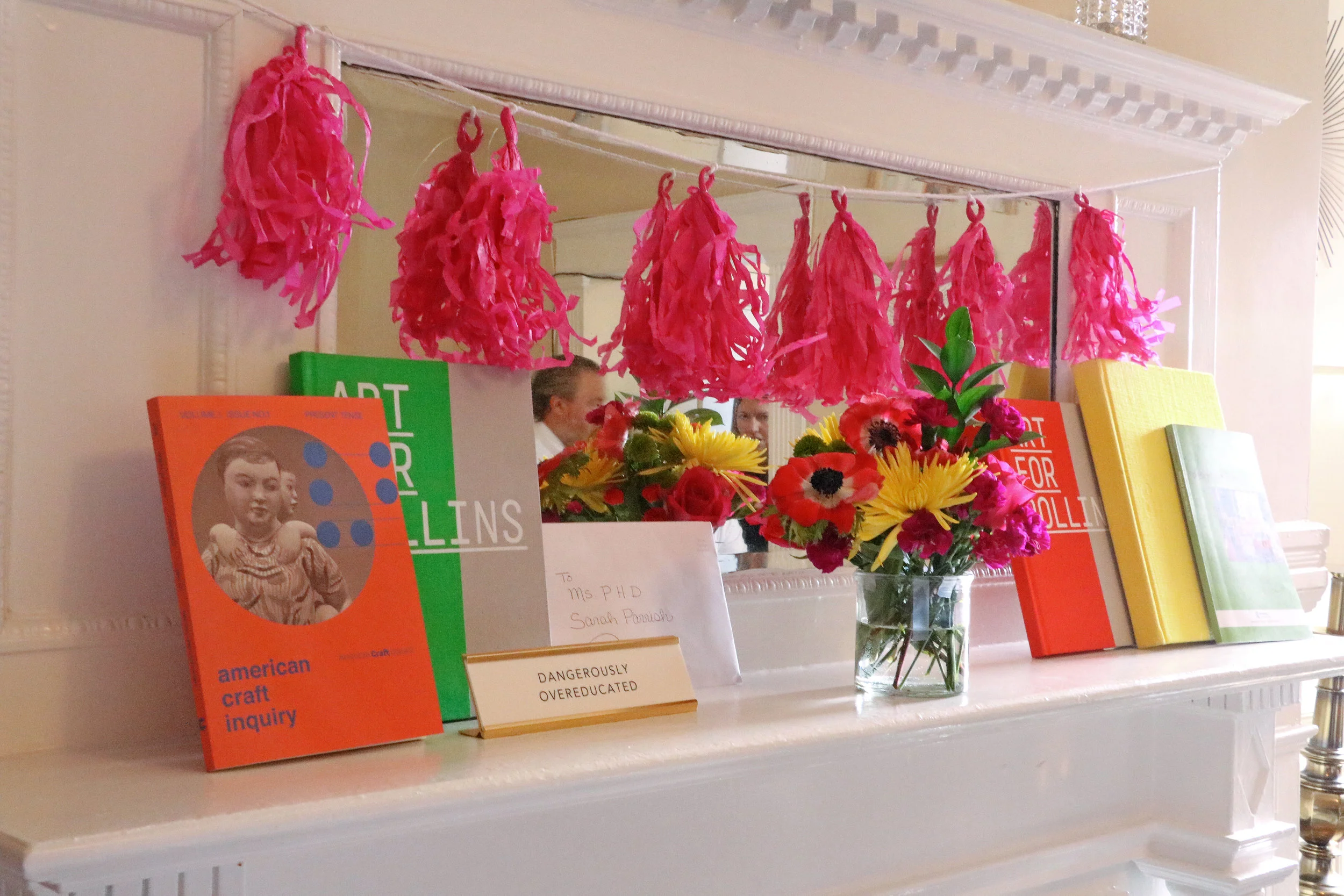 A perk of being a contemporary art historian is that your vibrant publication covers can do double-duty as decorations!
