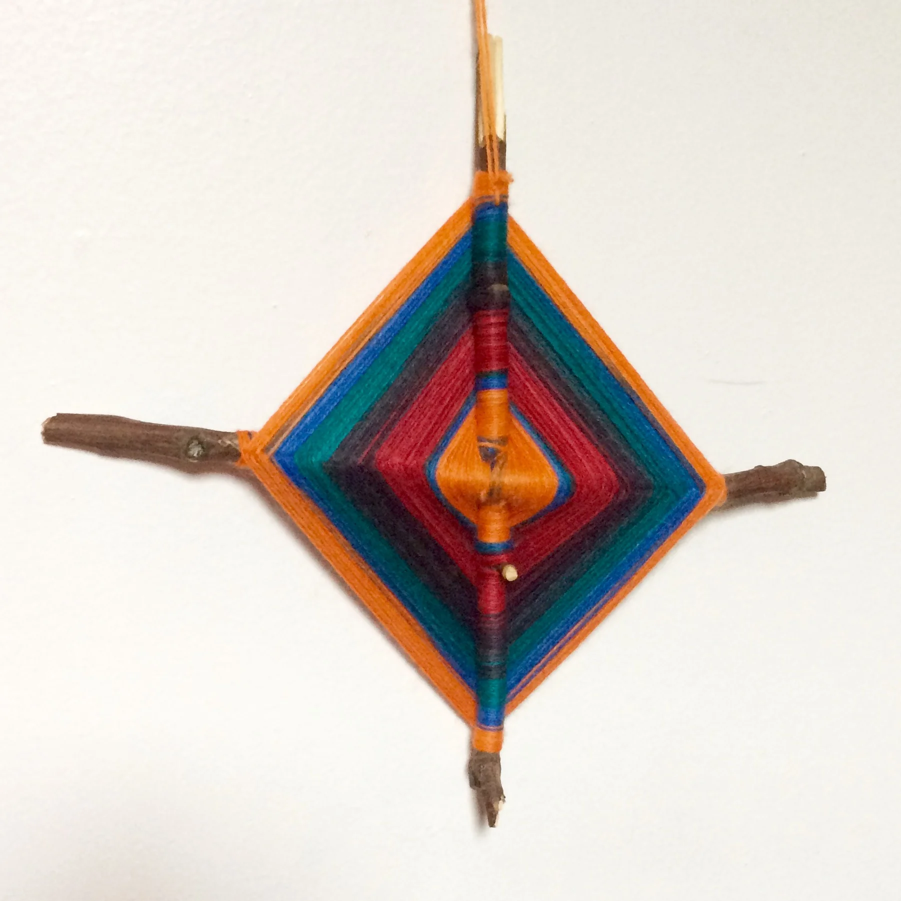 Because I study fiber art, my advisor made me this God's Eye as a graduation present. I don't know as much about the history of these objects as I wold like, but one fitting interpretation I found online indicates that they can be used to mark rites of passage.