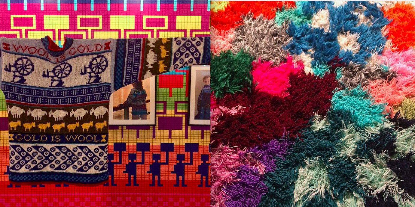 Textures and colors in Forms and Alterations at Boston University Art Galleries.