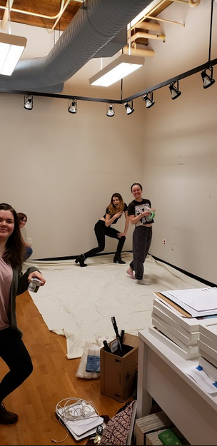 Active learning doesn’t always look this hands-on, but it did when we were renovating our gallery space!