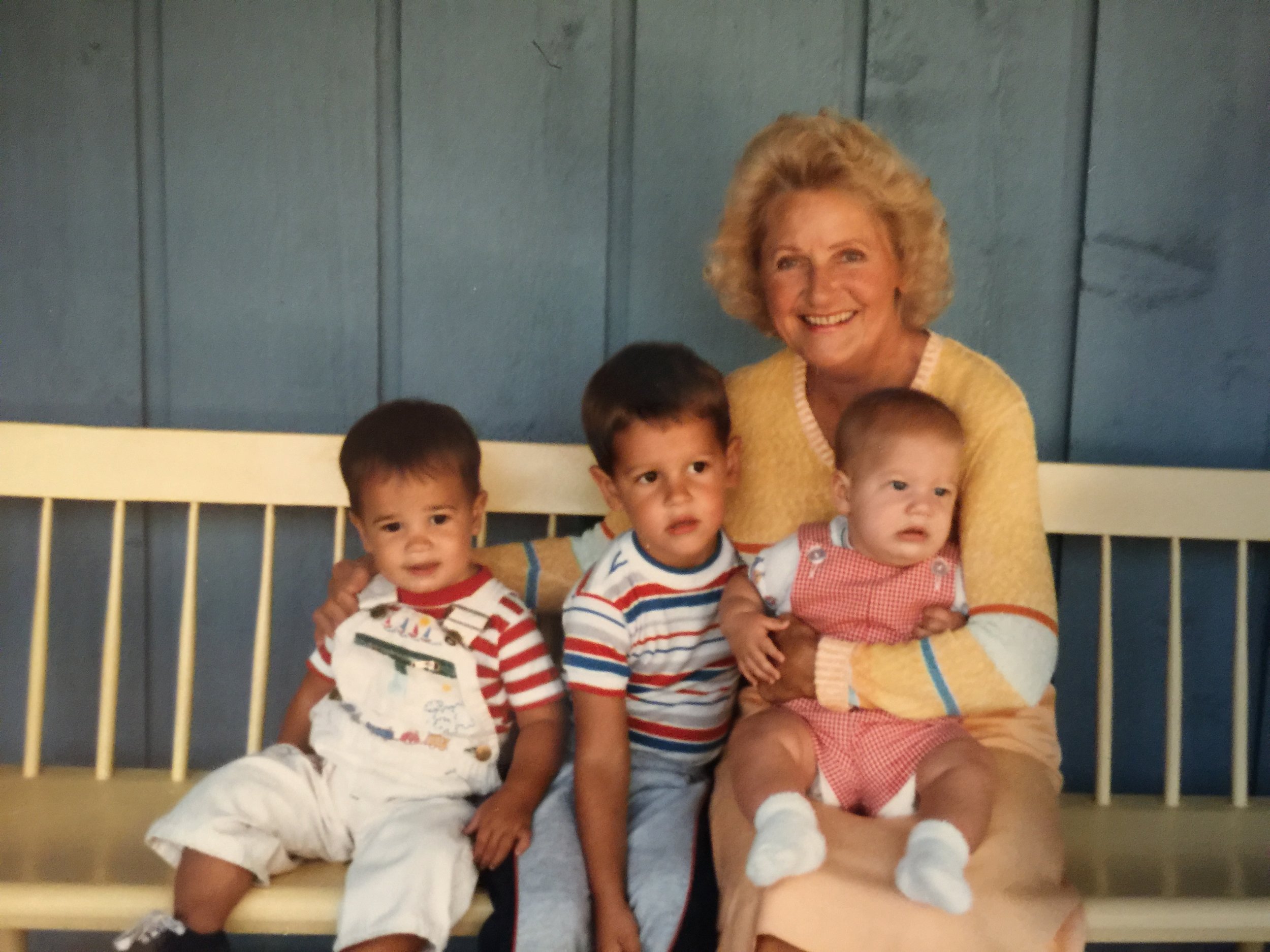 Jay's Mom holding Edward, with John and Philip. Walloon Lake, Michigan