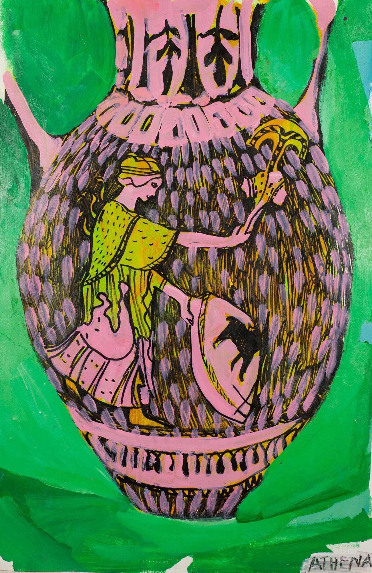 Pink and Green Vase 