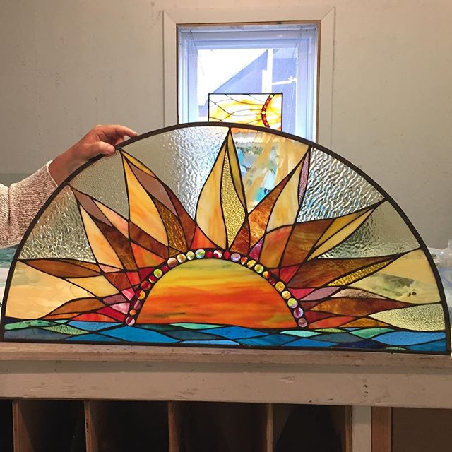  Consider SwellColors for your custom artwork. This sun stained glass was installed in a recently renovated dental office. 