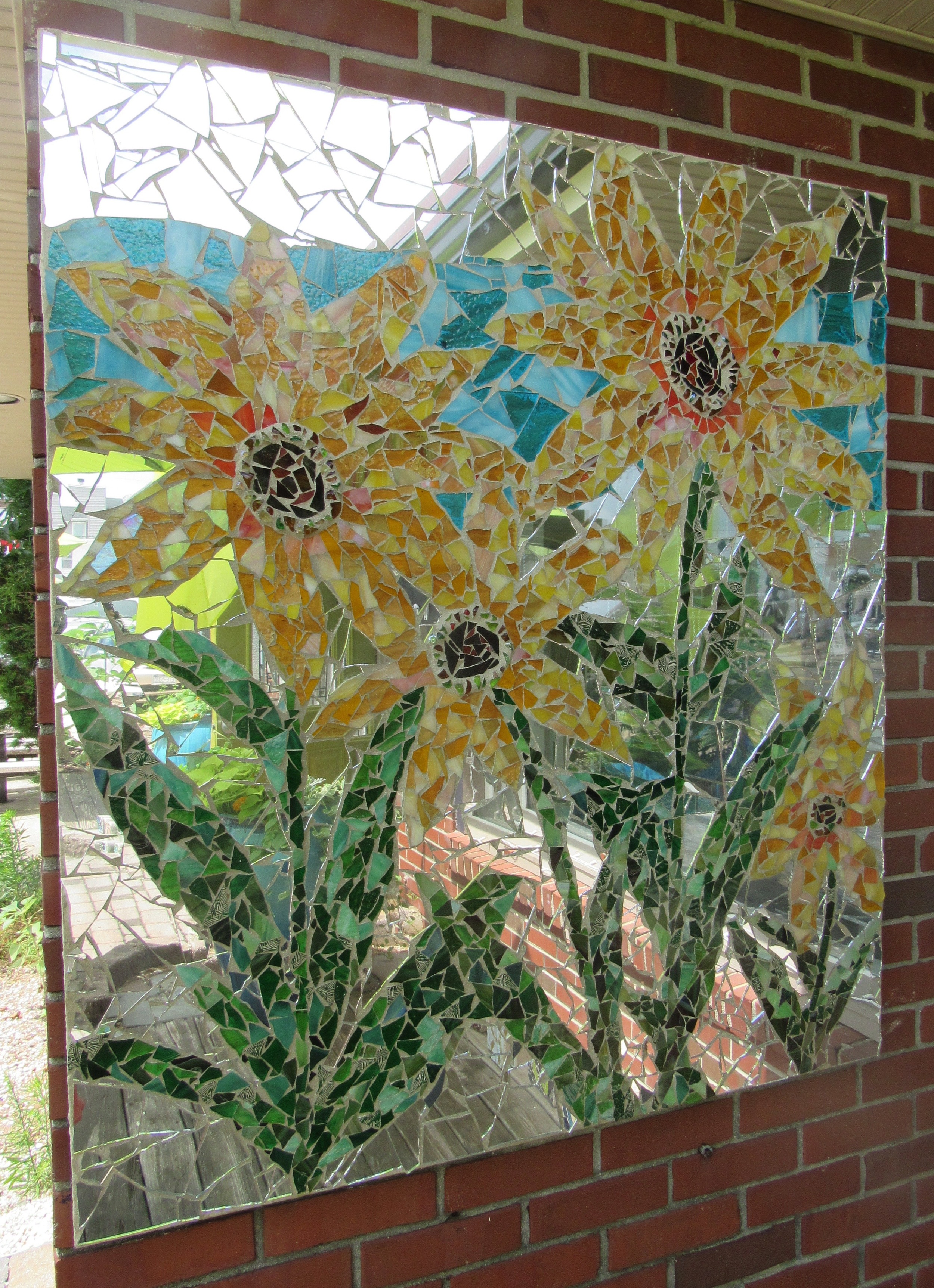  Beautiful custom sunflower mosaic 
