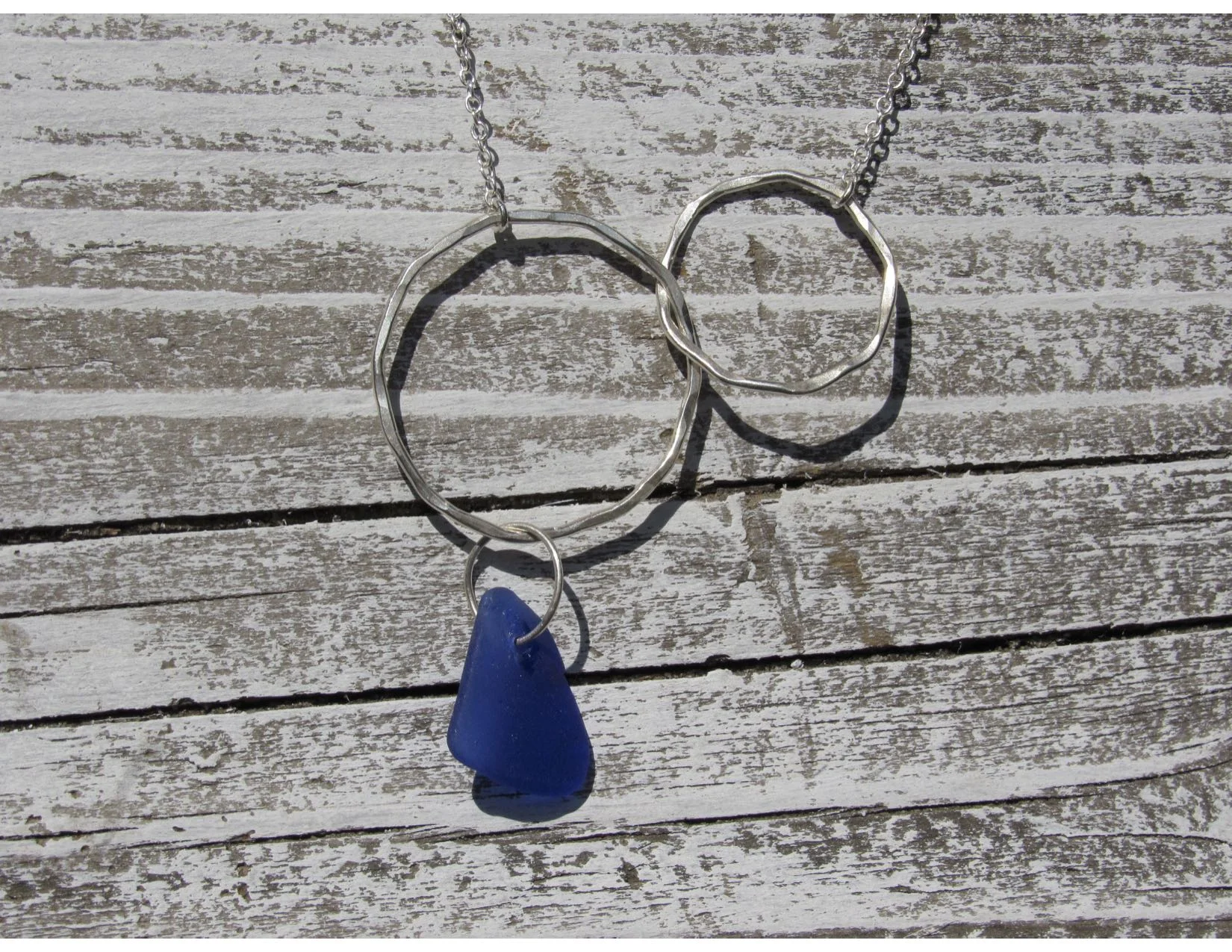 Bubbles Silver Sea Glass Necklace.cobalt 1.jpg