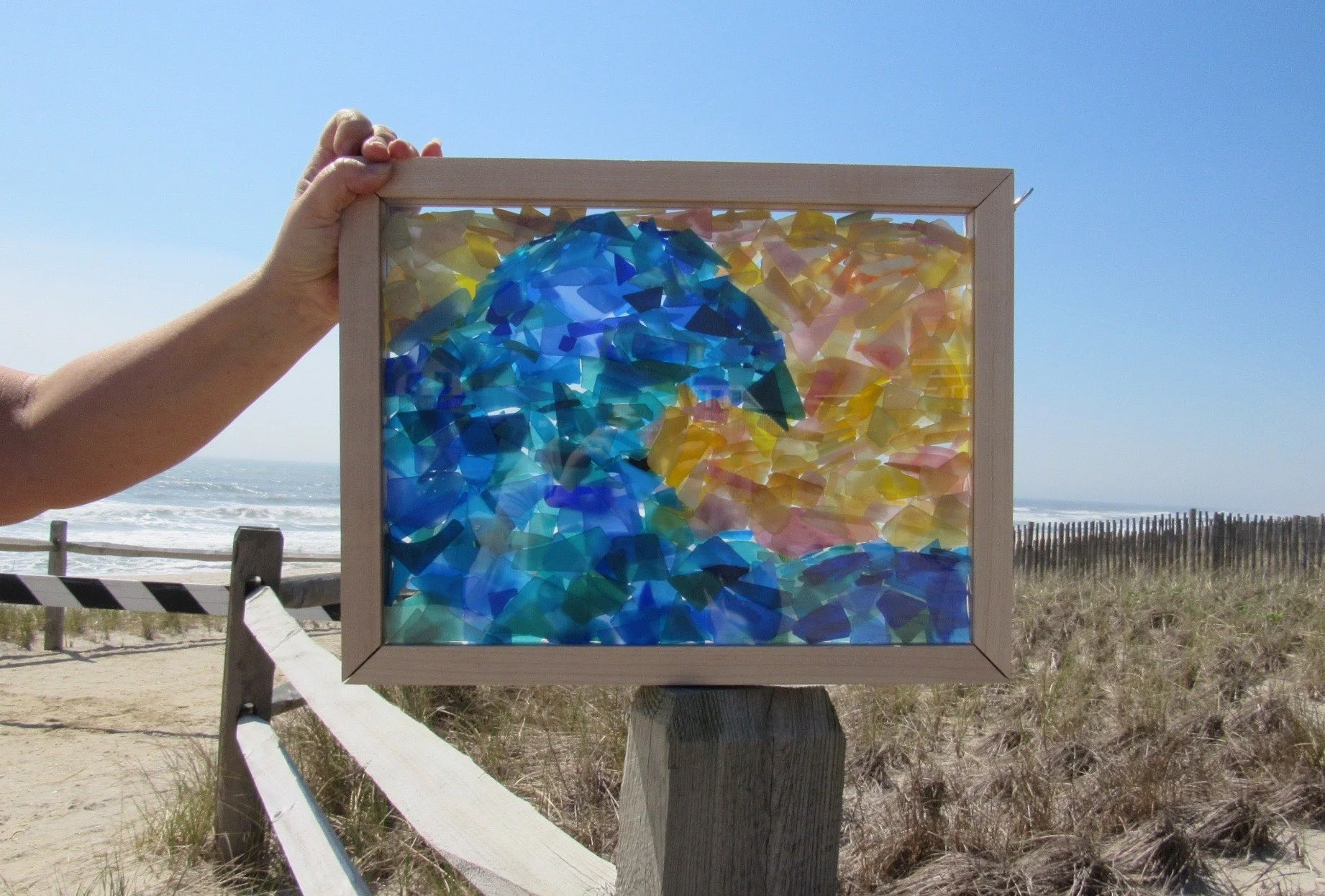 SwellColors Glass Studio.Tumbled Sea Glass Seascapes. Waves in the Sun.2.jpg