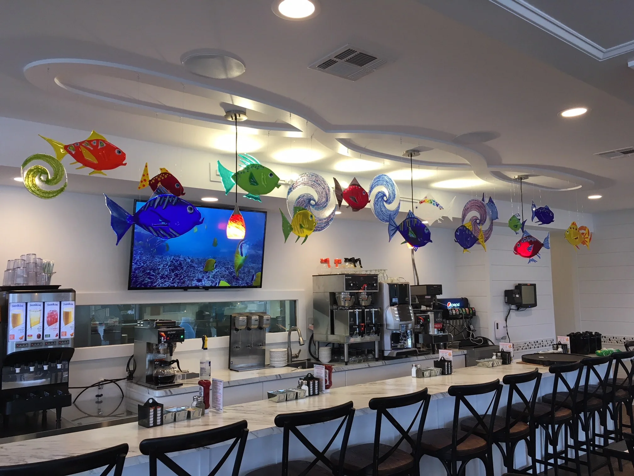 Every fish in this installation is completely unique- and completely adorable!