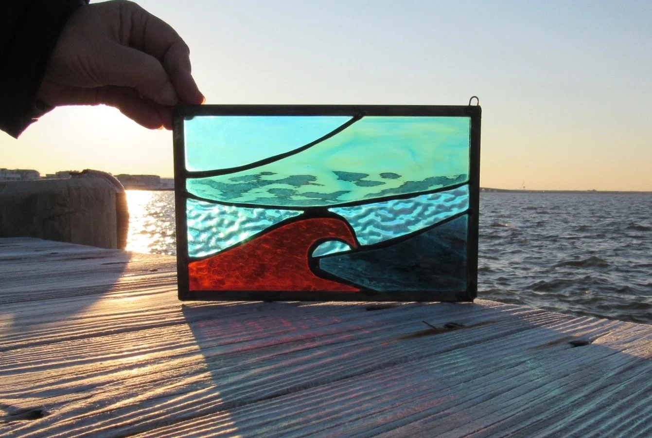 beach stained glass