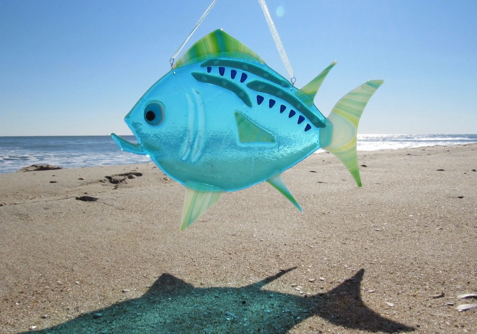 fused glass beach art