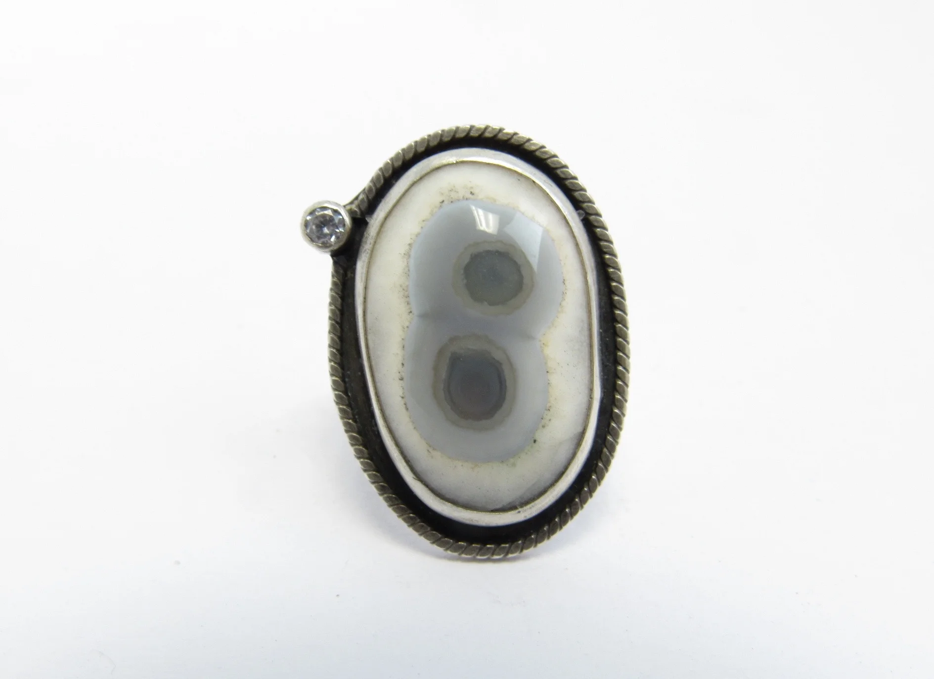solar quartz sterling silver ring