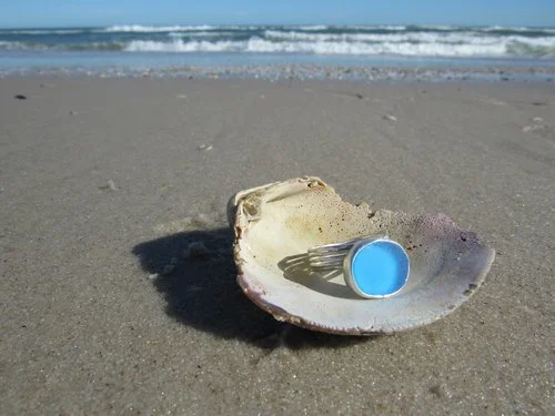 blue sea glass wedding jewelry