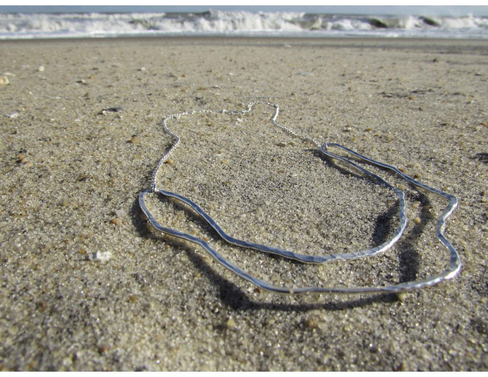 custom sterling silver hammered necklace