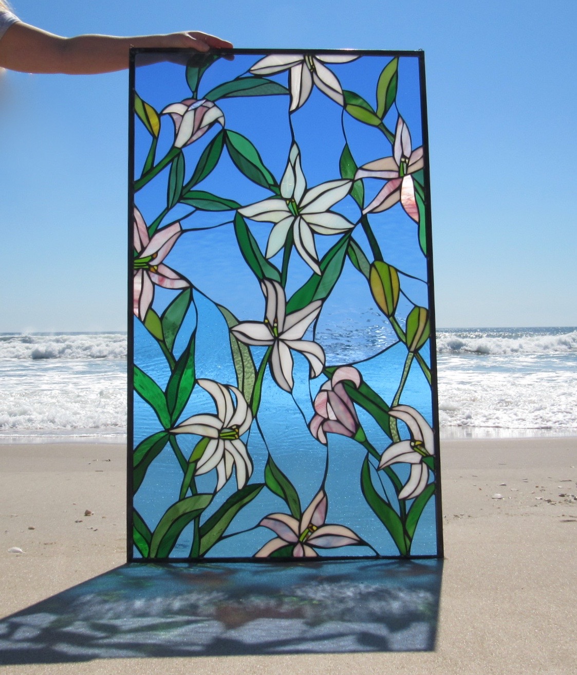 Atlanticare Custom Lilies Stained Glass Panel 1.jpg