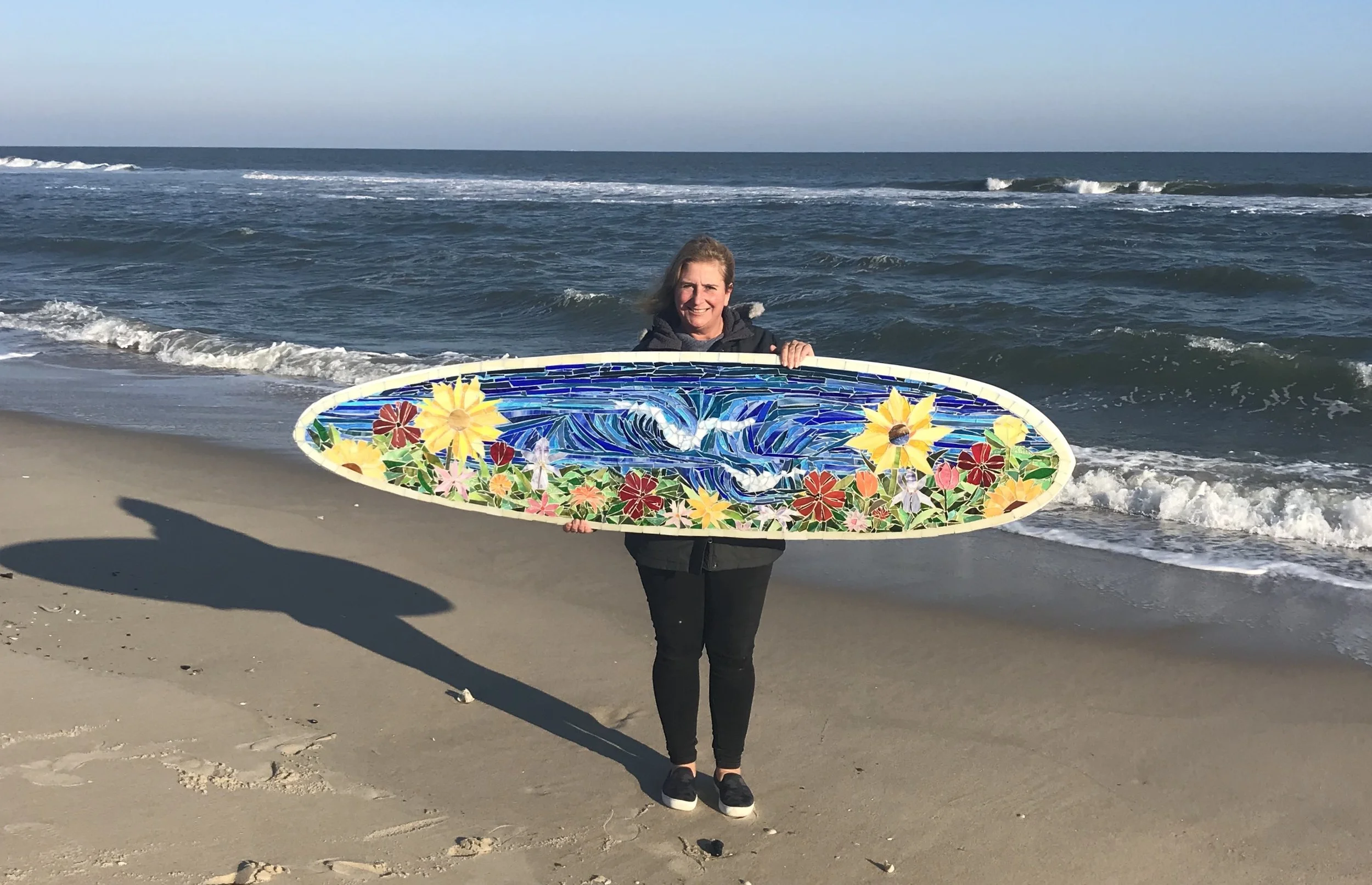 Custom Local Summer Glass Mosaic Surfboard