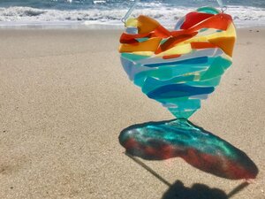 Fused Glass Heart Suncatcher — SwellColors Glass Studio